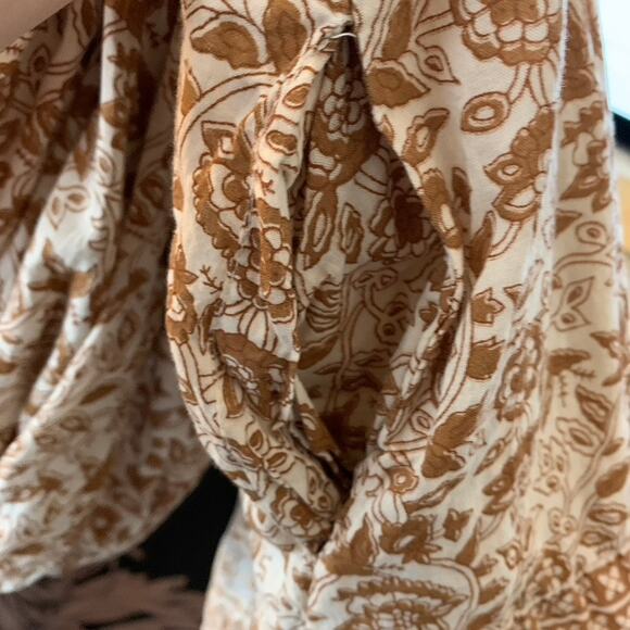 Cleobella Rosy Mini Brown Orange Floral Dress Womens Large - Picture 4 of 16